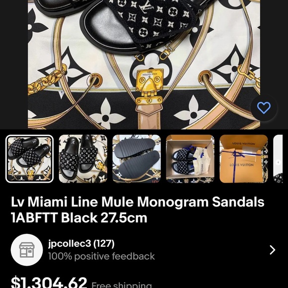 louis vuitton Miami Line Mule Monogram Sandals - Picture 3 of 12